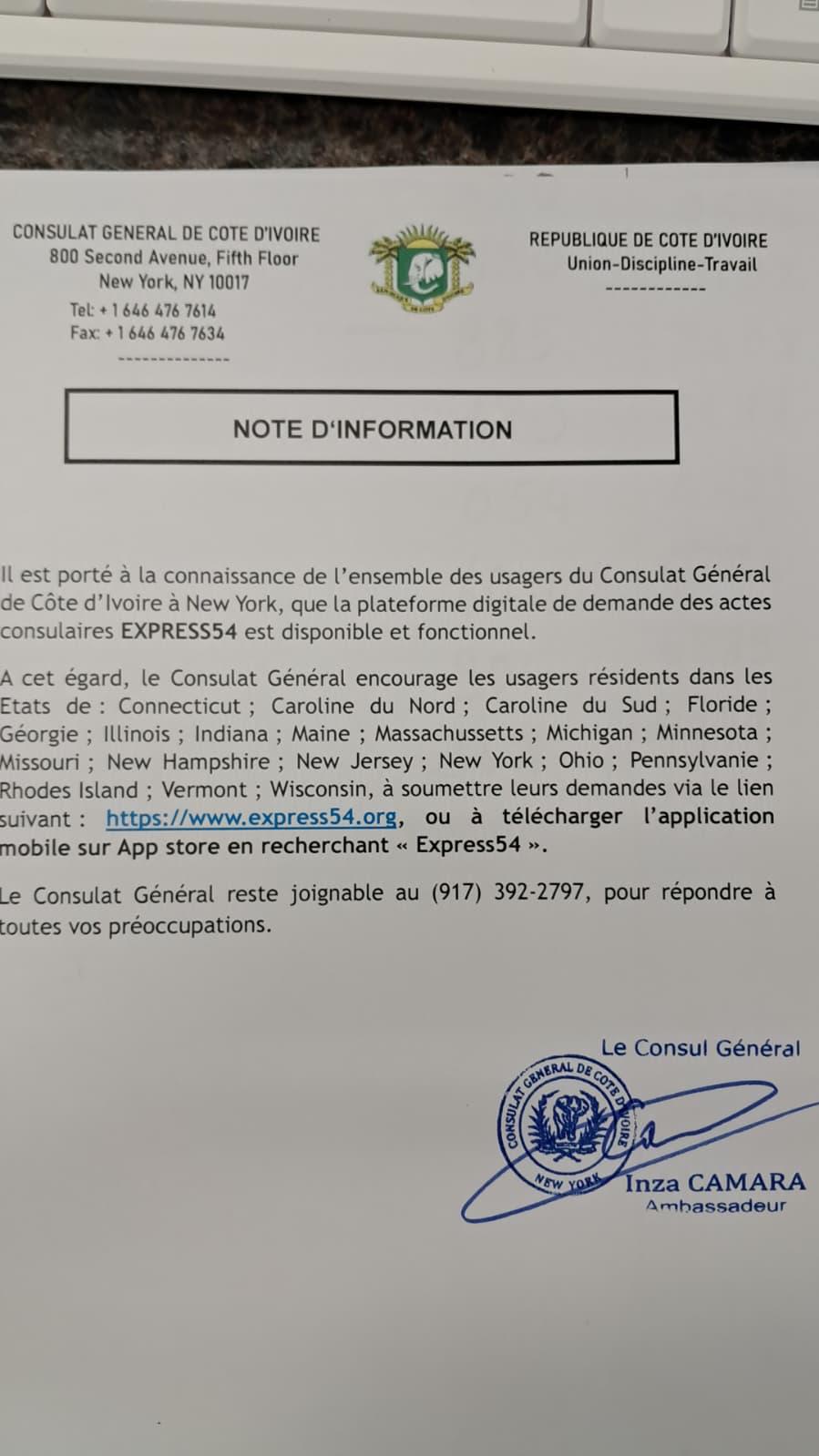Note d'Information - Plateforme Express54