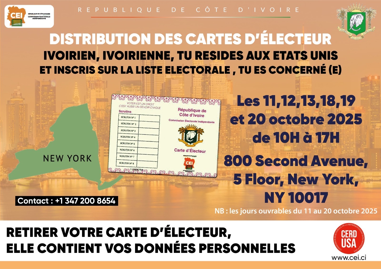 Distribution des Cartes d'Électeur - Octobre 2025